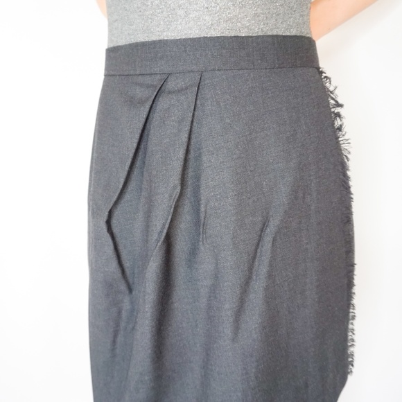 BROOKS BROTHERS Grey Pleated Fringe Mini Skirt NWT - Picture 6 of 7